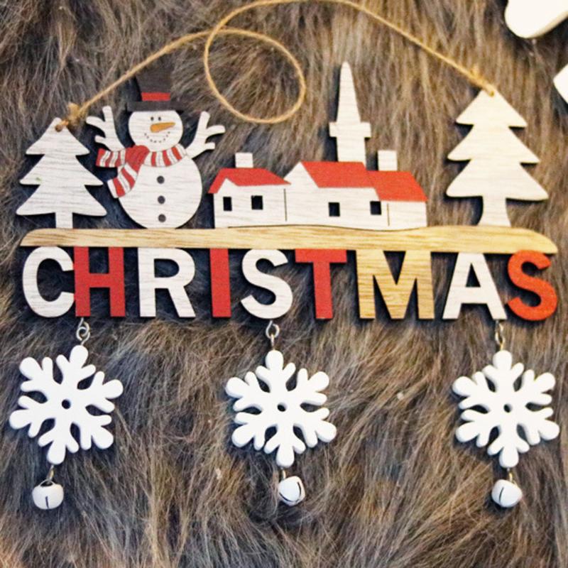 

Christmas Decorations Wooden Door Hanging Xmas Santa Claus Snowman Elk Year Gift Craft Ornaments Home Decor Happy 20222