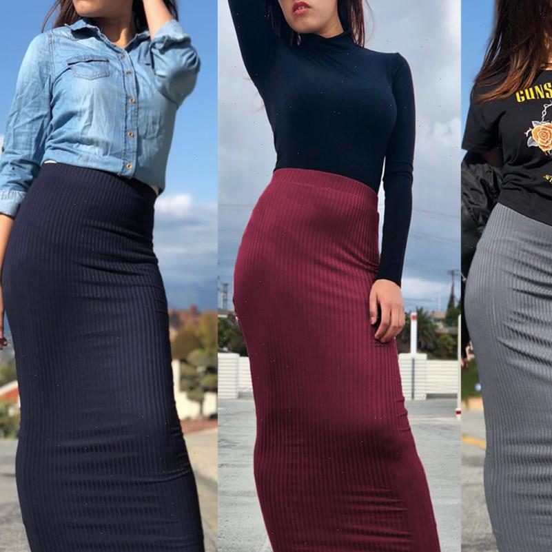 

Womens Skirt Fashion Bodycon Pencil Knitting Cotton Elegant Modest Muslim Ankle Length Islamic Clothing Long Skirts For Women, Black