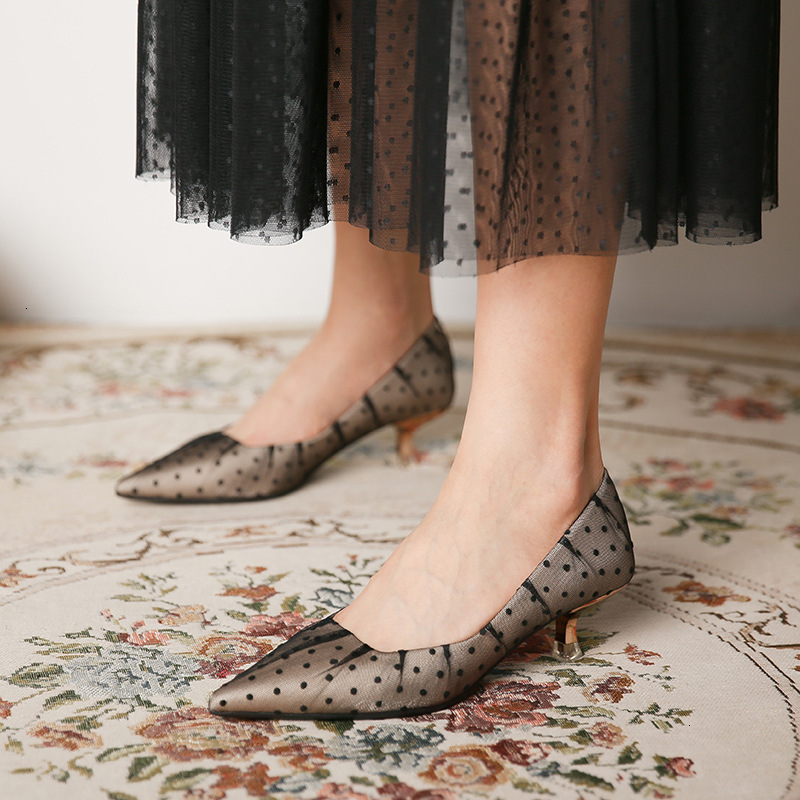 

gauze Sandals 338-22 sexy mesh with high heel shoes tiktok 2PJ9, 1# shoe box