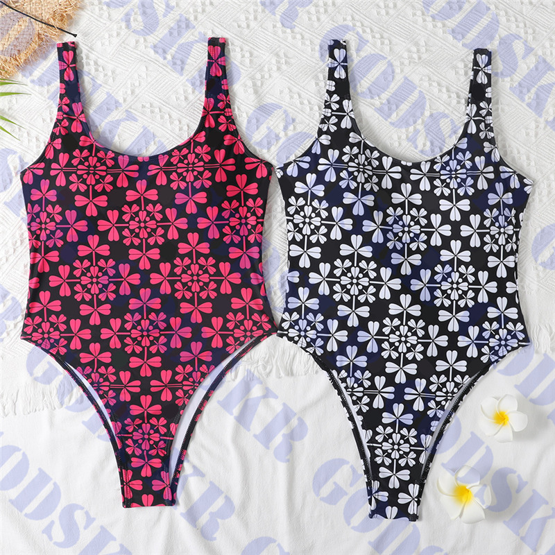 

Vintage Womens Bikini Bodysuit Swimsuit Letter Logo Women Swimwear Bikinis Textile Summer Beach Ladies Swim Wear Two Colors, Please contact me real picture