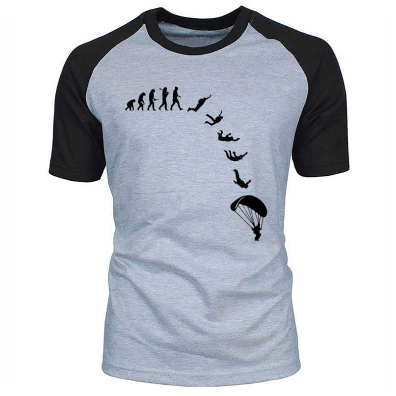 

Fashion Men T-shirt Go Skydiving Evolution Brand Clothing Casual funny print streetwear raglan Short Sleeve t shirt 210629