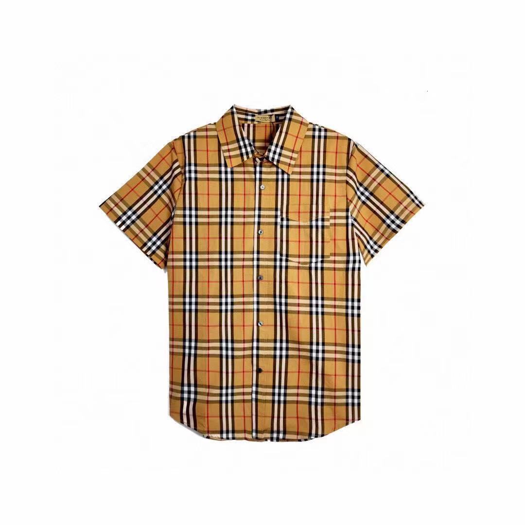 

Men's Casual Plaid Shirt Designer B/u/r/b/e/r/r/r Summer Luxury Quality Silk/cotton Fashion Shirt, White;black