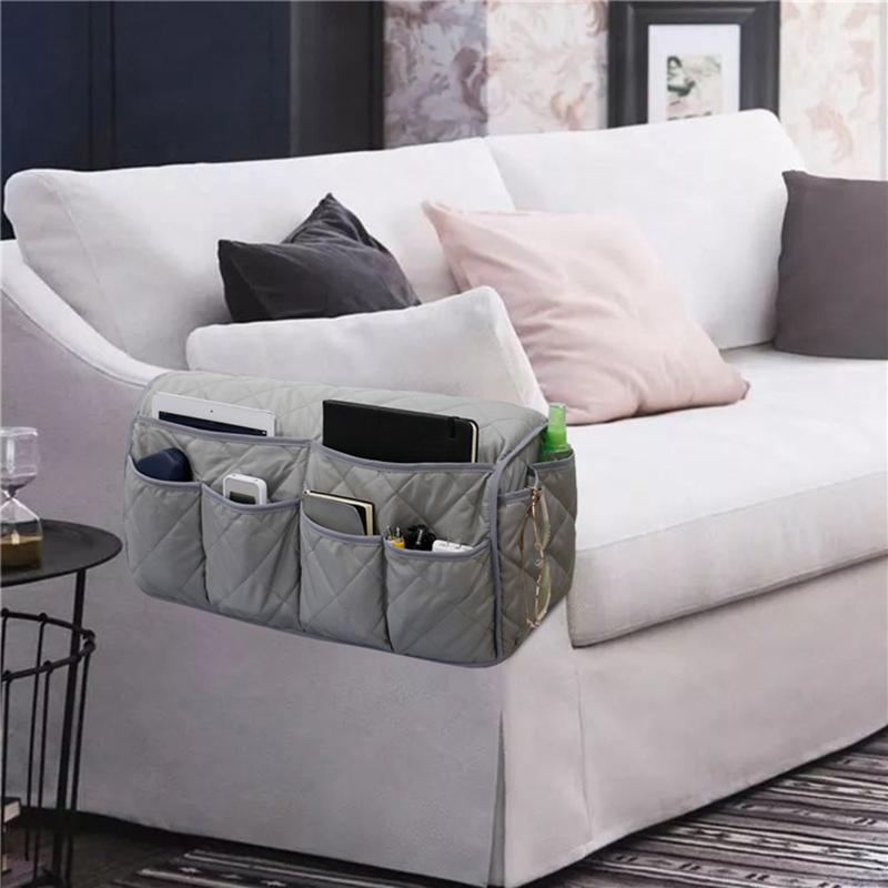 

Storage Bags Sofa Armrest Organizer With 14 Pockets Couch Recliner Bag For Remote Control Tablet Phone