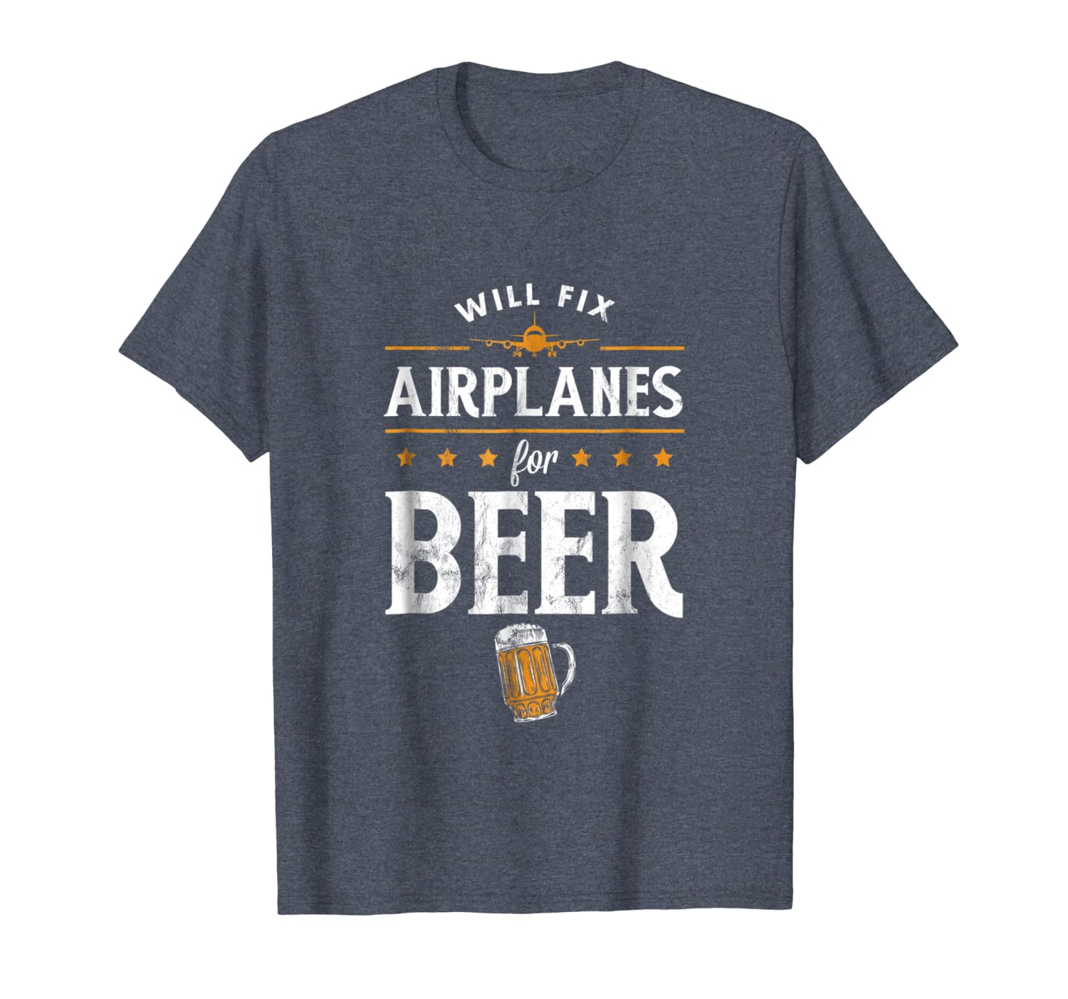 

Aircraft Mechanic TShirt Will Fix Airplanes for Beer, White;black