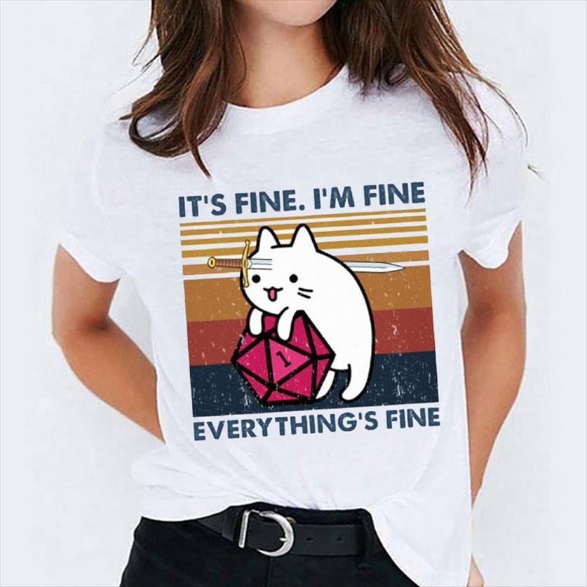 

cat kawaii cartoon striped halloween womens t shirt print graphic ladies female tee, White