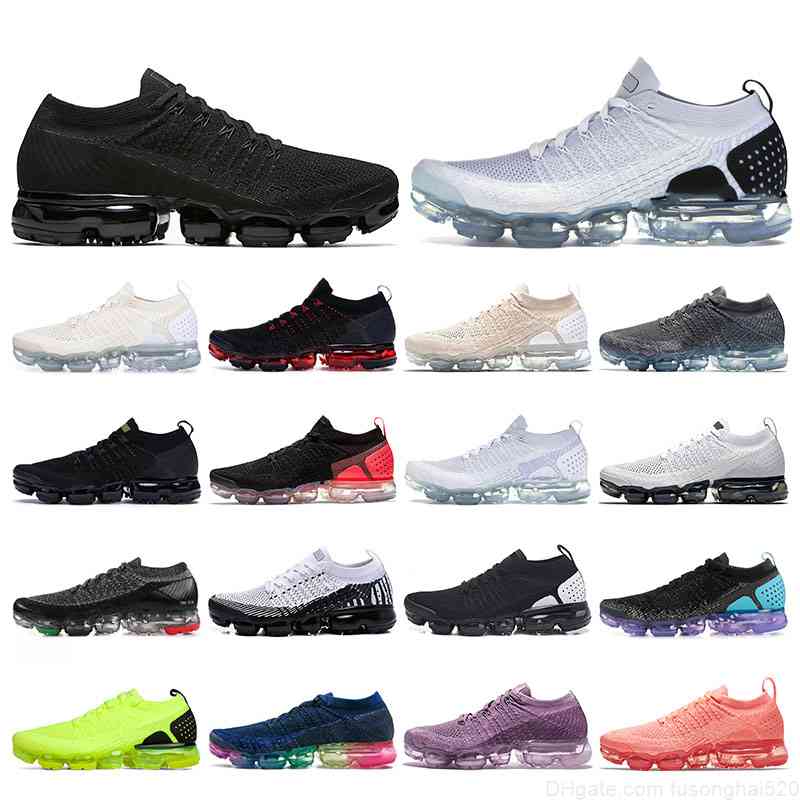 

Authentic Vapourmax Trainers TN PLUS Men Women Running shoes Flynit 1.0 Gold All Black White Off Red Volt Fly knit 2.0 Sports Flat