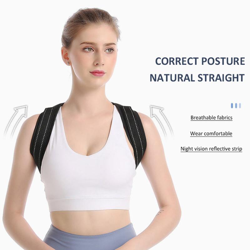 

Adult Children Adjustable Posture Corrector Belt Back Support Corset Orthopedic Brace Home Office Upper Shoulder Belt, Black;blue