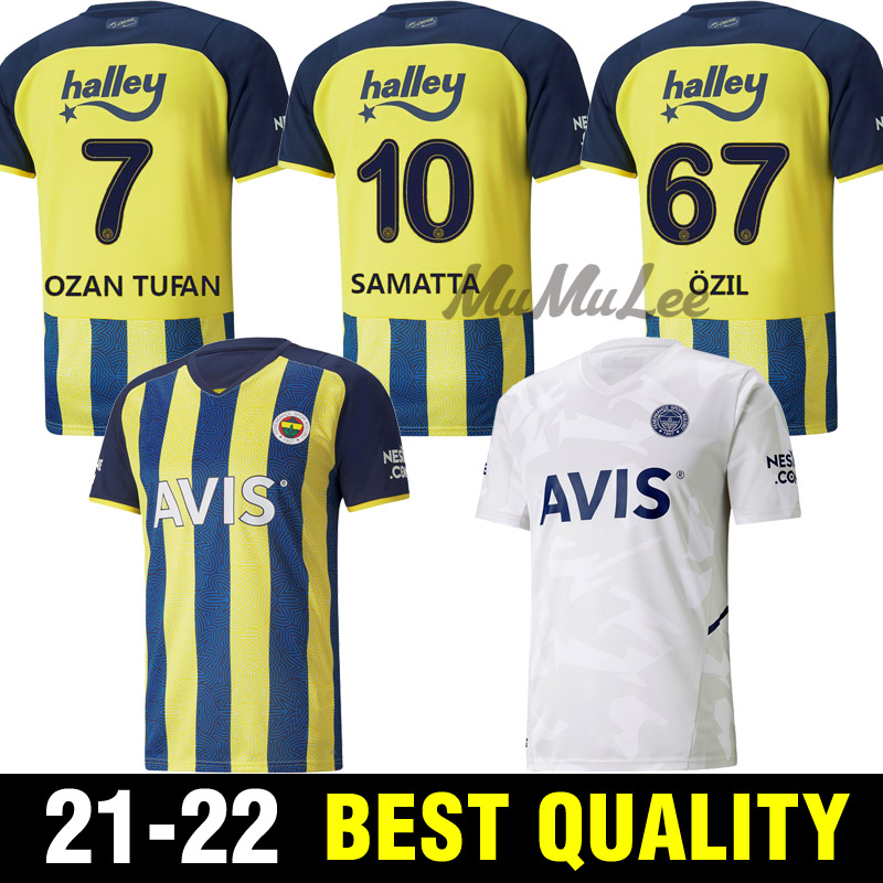 

21 22 Fenerbahce soccer jerseys 2021 2022 CAMISETAS DE FÚTBOL home Mesut Özil Ozan Tufan Perotti Samatta Camiseta football shirts uniform, Black;yellow
