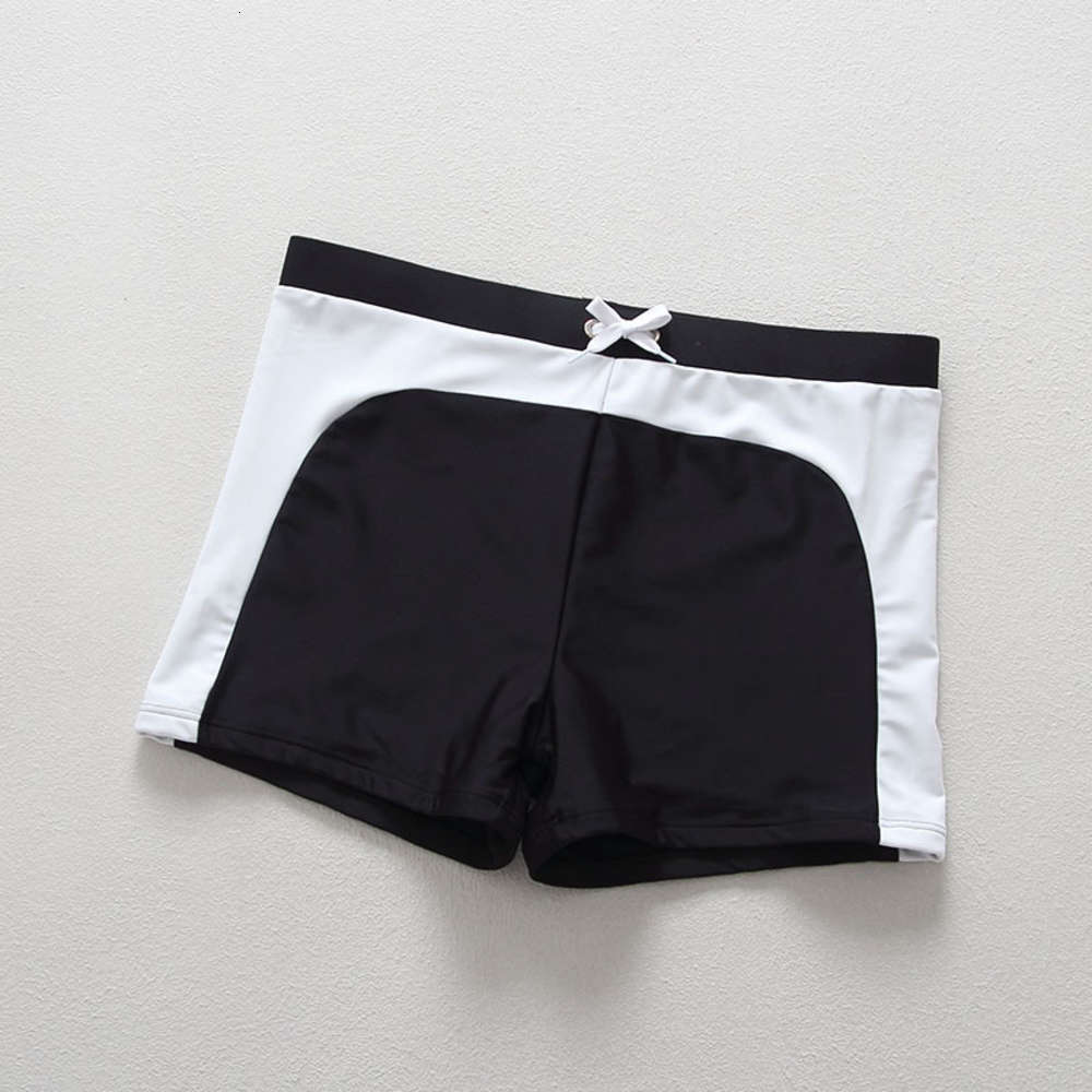 

swimwear swimsuit Korean black and white contrast fashion men's swimsuits flat angle 5-point swimming trunks quick drying