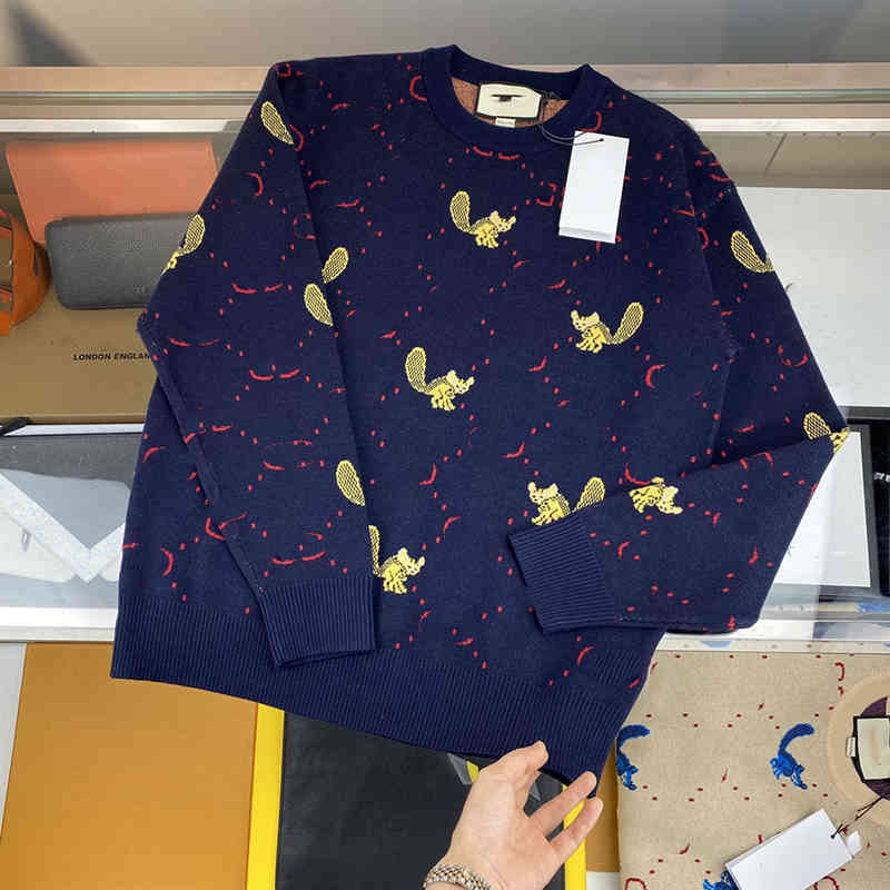 

Women's Sweaters Pattern Cute Animal Unisex Fashion Letter Jacquard Men Women Sweatshirt Winter Fall Pullover Designer Couple Sweater 67G8, 1# shoe box