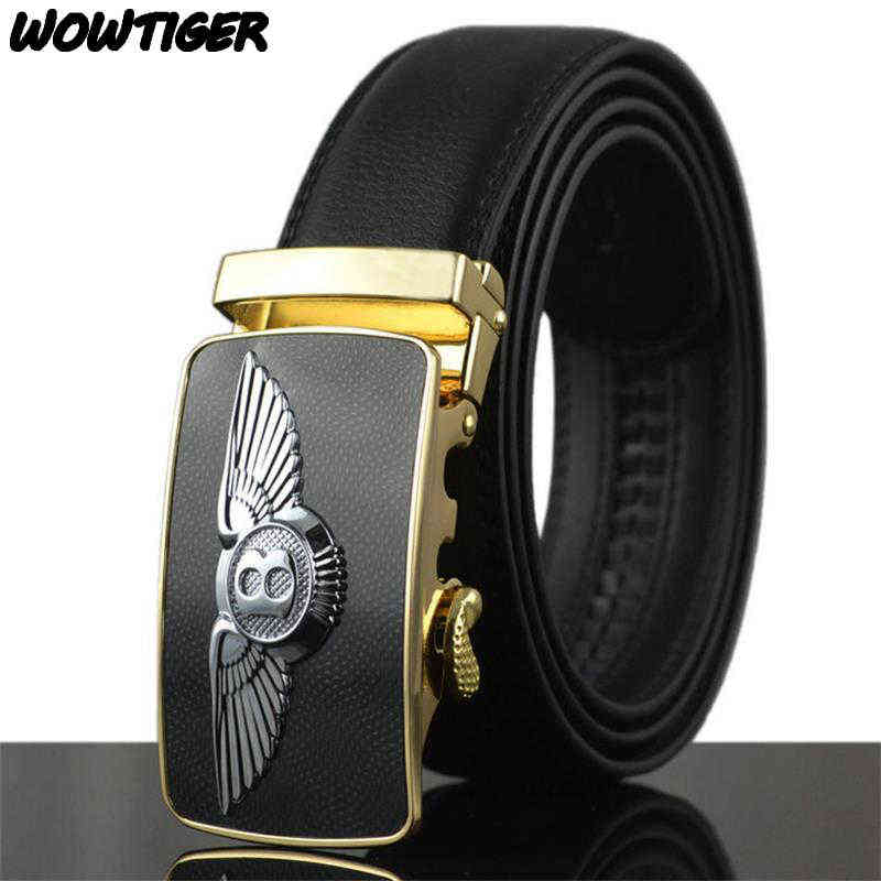 

NXY Belt Wowtiger Ceinture En Cuir Boucle Automatique Pour Hommes, Nouvelle Collection, Mode Business, Marque De Luxe, Clbre 0124, Black