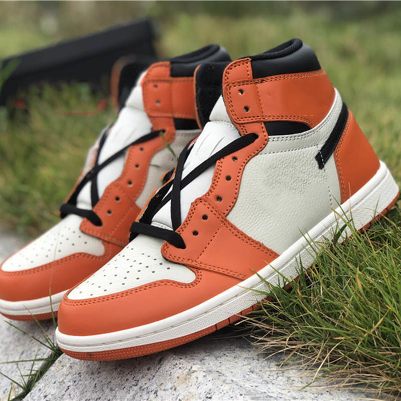 

Shoes Top Version 1 High OG Shattered Backboard Away Designer Basketball Comfort I Black White Orange Sail Sneaker Ship, #1