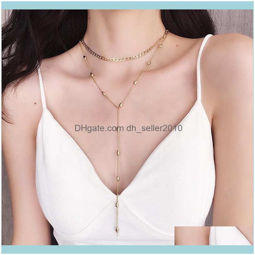 

& Pendants Jewelrymultilayer Long Tassels Beads Pendant Chokers Clavicle Chain Necklaces For Women Boho Beach Jewelry Collares Wholesale Dro