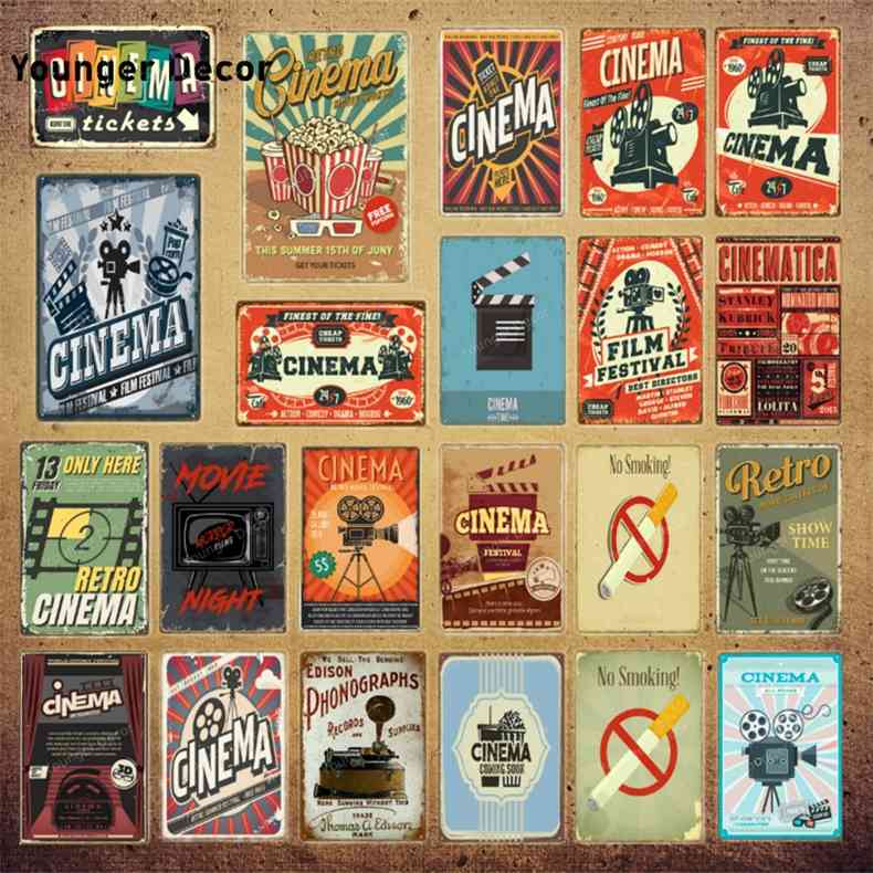 

Cinema Poster Film Movie Tickets Metal Tin Signs Shop Market Restaurant Drive-in Hotel Paintings Sticker Wall Decor YI-1991