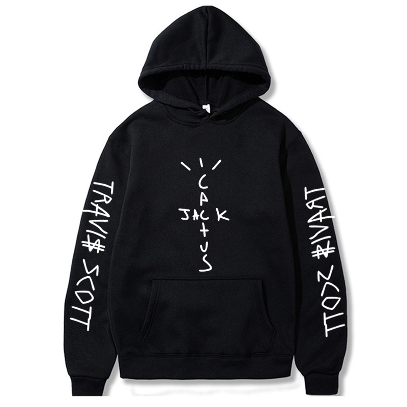 

Singer Travis Scott 7 solid color sweater with velvet2, Black