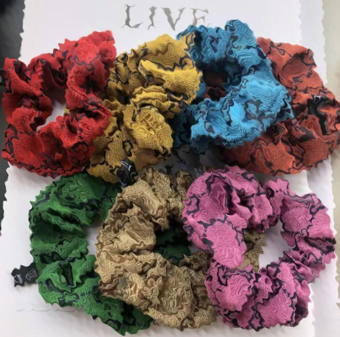 

7color 21ss Women Brand Hair Accessories Scrunchies Hairbands Letters HairRope Print Satin Large intestine Ties Ropes Girls Ponytail Holder