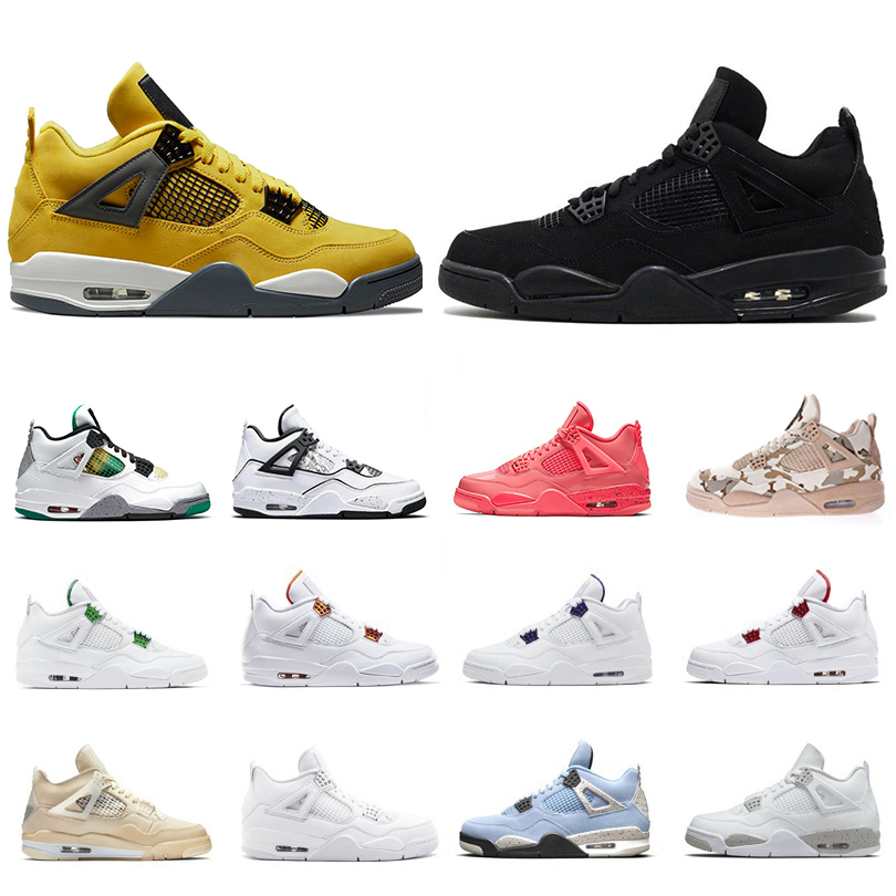 

Jumpman 4 4s mens women basketball shoes flint Red Thunder Sail Black Cat White Oreo Gum Lightning Wild Things University Blue Metallic men trainers Sports Sneakers, Color#44