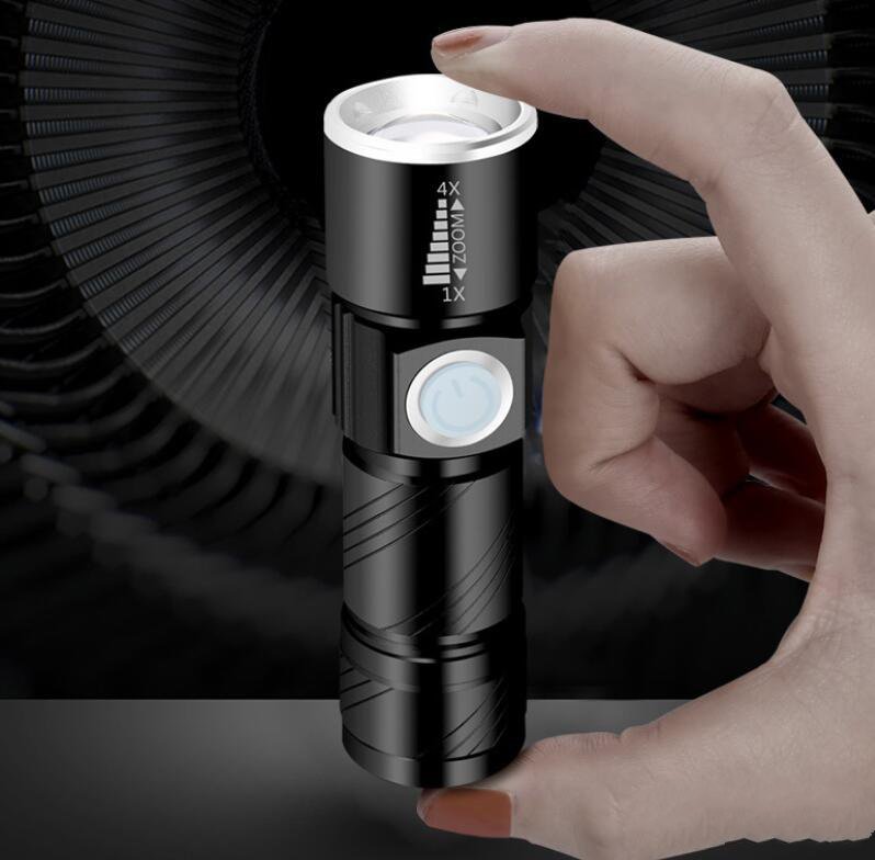 

Telescopic zoomable flashlight torches LED XPE Q5 usb charger flashlights with 18650 battery 3 model waterproof mini aluminium lamp
