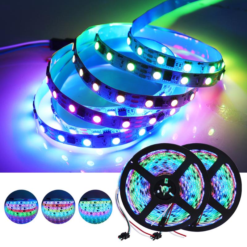 Strips 12V WS2811 Ambilight LED Strip Light Dream Color Couleur 5M RVB DIODE AVEC DIMMER EU Bouchon pour la décoration de la maison Chambre à cou