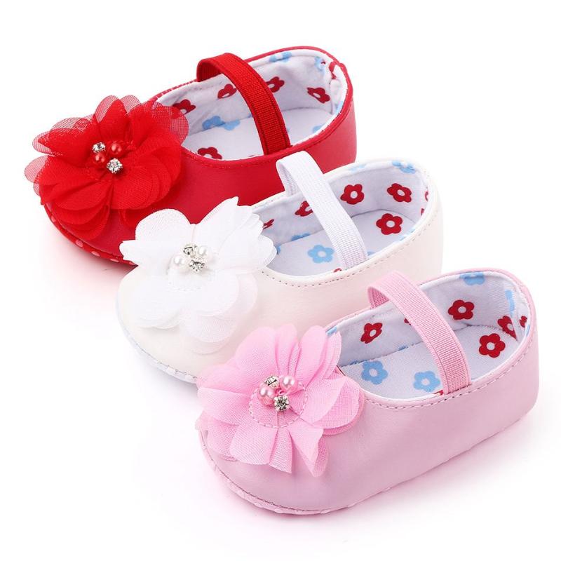 

First Walkers 4 Models Cute Flower Baby Girl Shoes Born Toddler Soft Anti-Slip Walker Cotton, D2