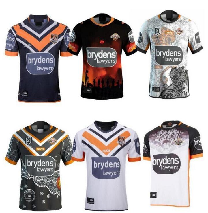 

2021 West tiger Rugby jerseys french Hero edition white blue LEAGUE SHIRT POLO souvenir T-shirt MENS Top quality Club Australia, Black;gray