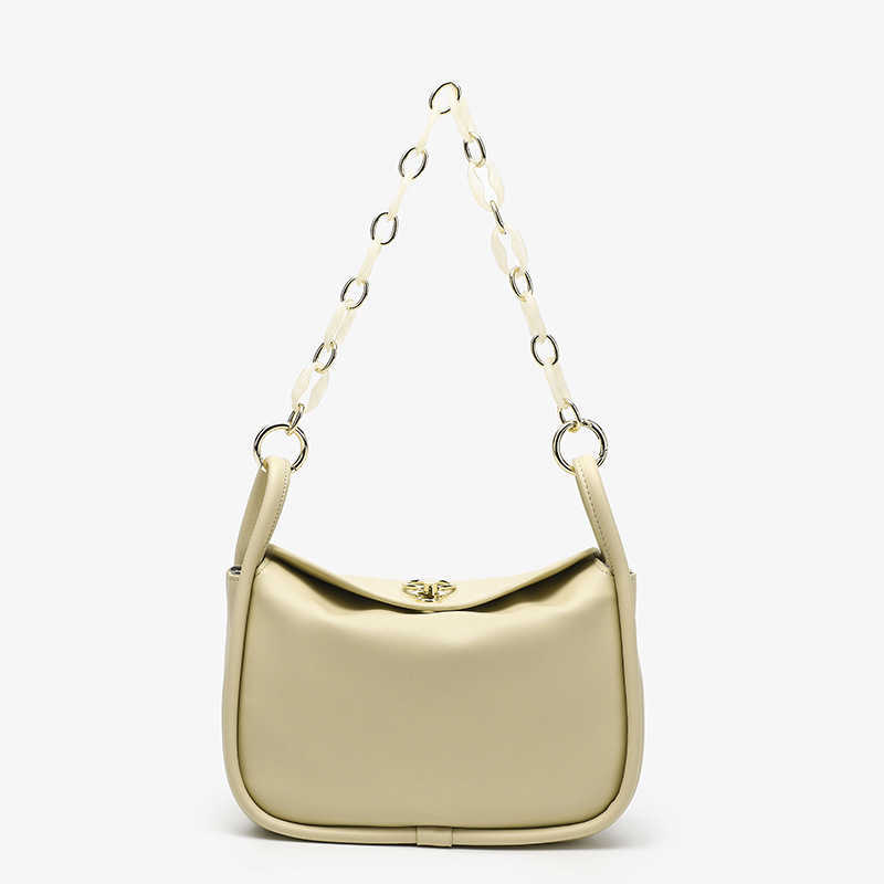 

Bag 2021 summer new milk yellow underarm high fashion chain one shoulder messenger bag women, White