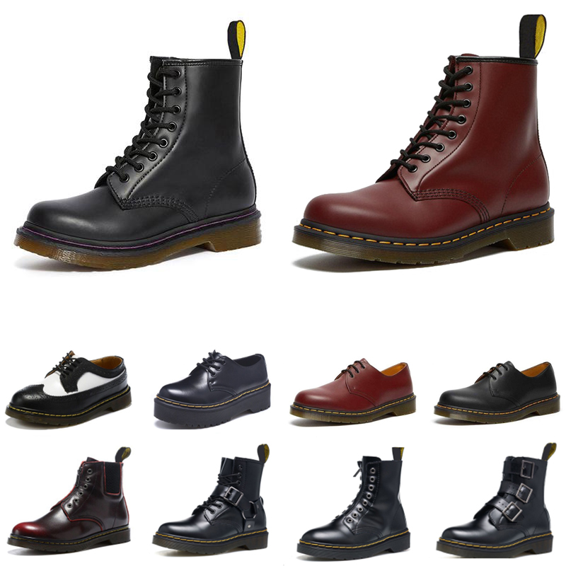 

Winter men women snow boots fashion Smooth Leather Oxford Ankle Half Navy blue red Bordeaux Green booties triple black white mens boot 36-44, Color#25