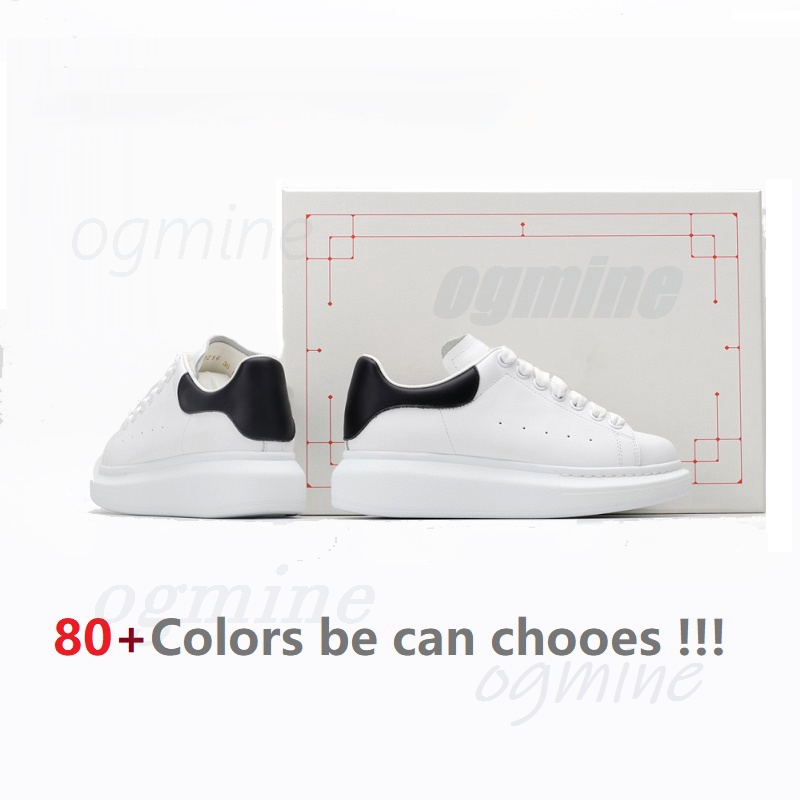 

[With Box] Fashion Men Shoe Fashion Women Leather Lace Up Platform Oversized Sole Sneakers White Black mens womens velvet suede Casual Shoes 35-46 With OG TAG #2021#, No.1