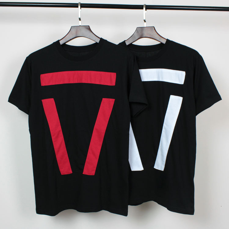 

t shirt 2021 summer trend personalized versatile inverted triangle patch color contrast couple's casual short sleeve, White;black