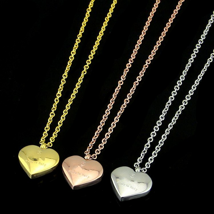 

Summer design High Quality Extravagant Jewelry Fashion heart G pendant necklace Stainless Steel Gold silver rose Plated For girls Women wholesale
