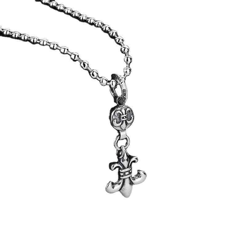 

Chromehearts Crowheart Anchor Pendant Necklace fashion personality punk hip hop accsori sweater, Silver