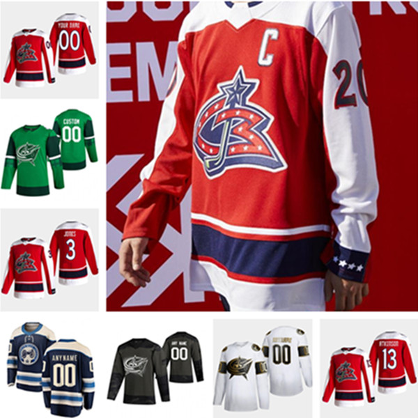 

Columbus Blue Jackets 2021 Reverse Retro Hockey Jerseys 3 Seth Jones Jersey Cam Atkinson Elvis Merzlikins Pierre-Luc Dubois Custom Stitched, Colour 6