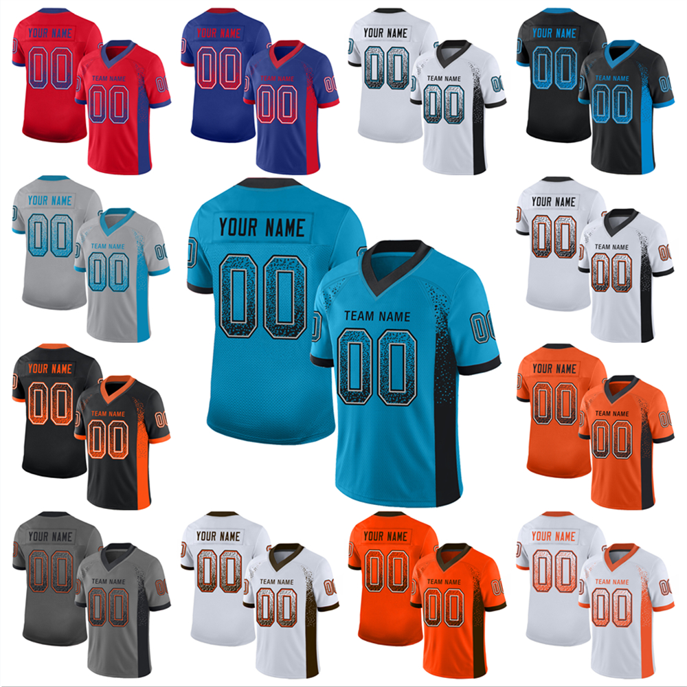 

Personalized football jerseys Embroidered team name/number V-neck breathable short sleeves Athletes football uniforms Boys/girls/children, Fg19092730 as pic