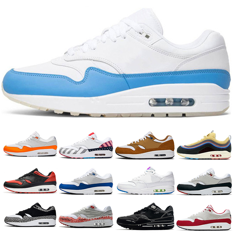

Designers Parra Sean wotherspoon 1 AM 87s White Blue shoes 87 Mens Running Rainbow Park Maxes Men Trainers Womens Sneakers Size 11, White;red