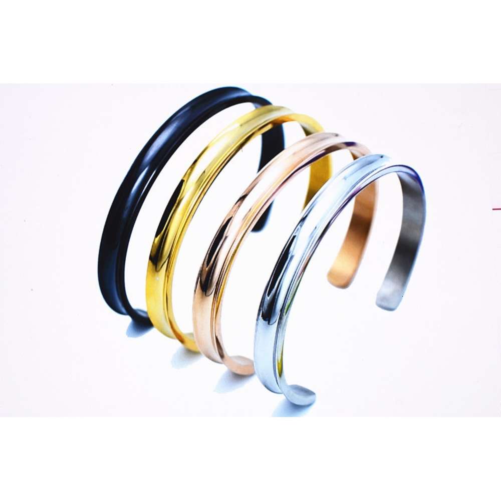 

Hand catenary Fashion opening arc groove C-shaped Bracelet, Golden;silver