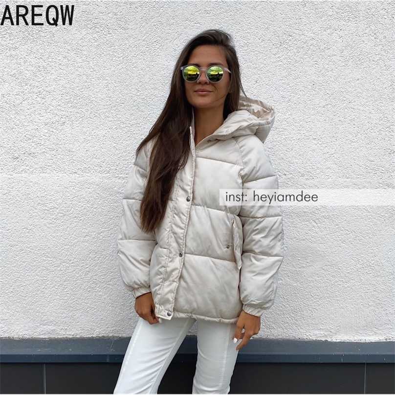 

Short Winter Jacket Women Oversize Parka Coat Warm Thick Cotton Loose Hooded Padded 211018, Yellow