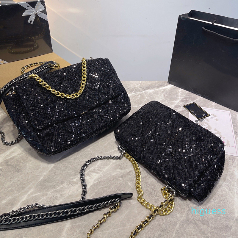 

Designer- Ladies Fashion Bags Luxury Chain Sequins Large Capacity Quilted Flap Outdoor Sacoche Classic Handbag Flap shoulder bag, Pink tuba