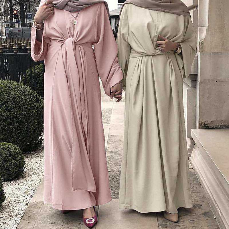 

ZANZEA Muslim Dresses Eid Mubarak Kaftan Dubai Abaya Turkey Fashion Hijab Dress Islam Clothing Maxi Sundress For Women Vestidos p0809, A-pink