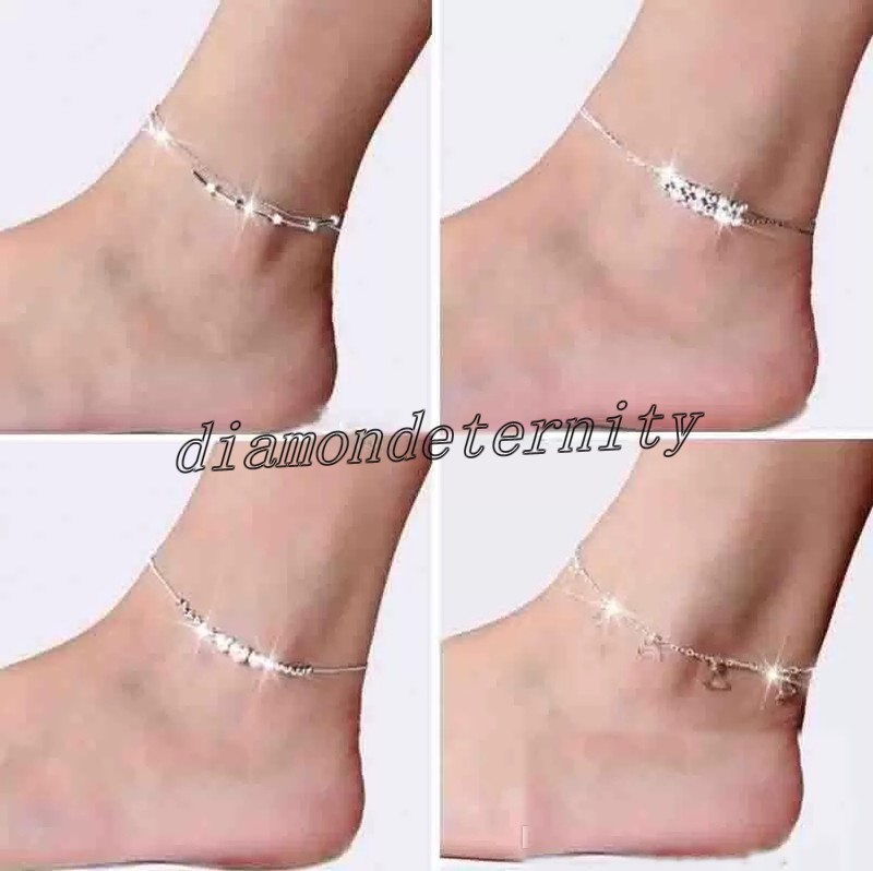 

Korean Trendy A variety of styles Feet Jewelry Anklets Silver Anklet Link Chain For Women Girl Foot Bracelets Fashion Jewelry Wholesale