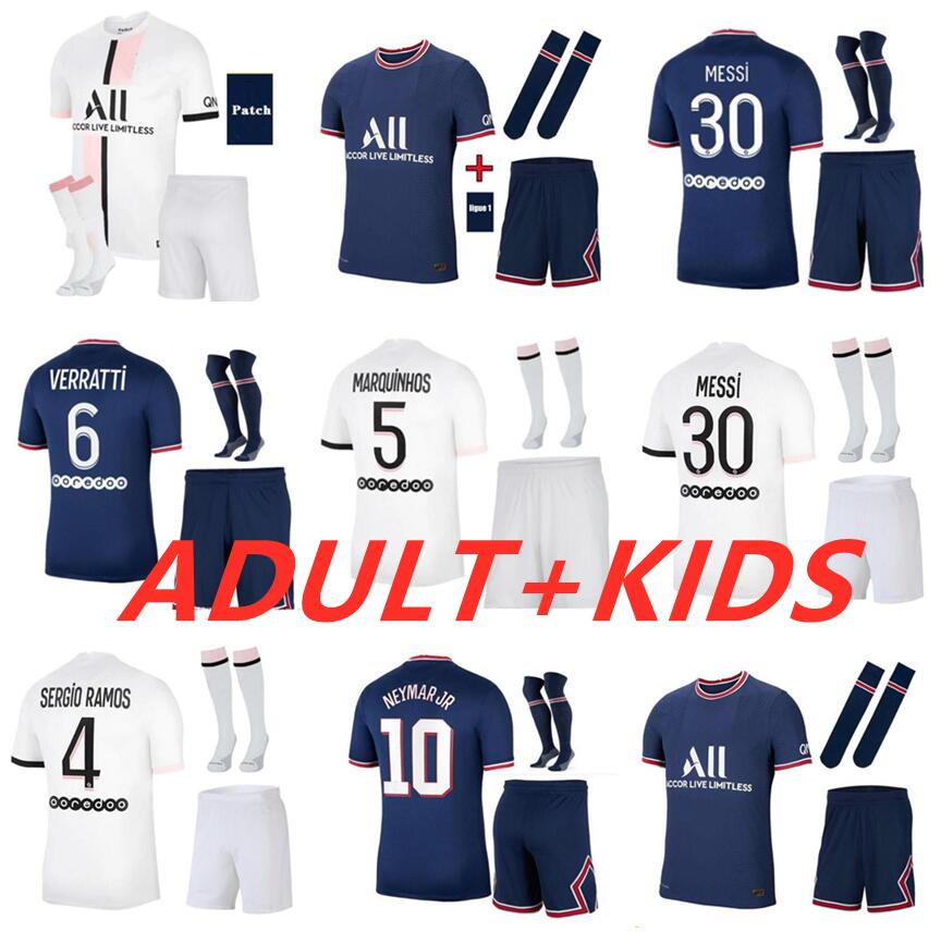

adult kids kit 2021 Paris messi SERGIO RAMOS soccer jerseys MBAPPE ICARDI uniform maillot de foot hommes KIMPEMBE GANA KEAN MARQUINHOS 21 22 Maillots football shirt, Green