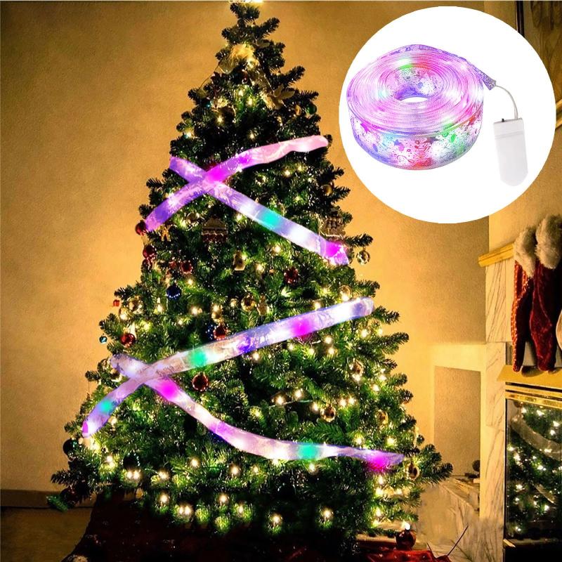 

Christmas Decorations Light String Led Ribbon 2m 20led Window Curtain Lights Lamp Striking Xmas Tree Hanngging House Party Decor
