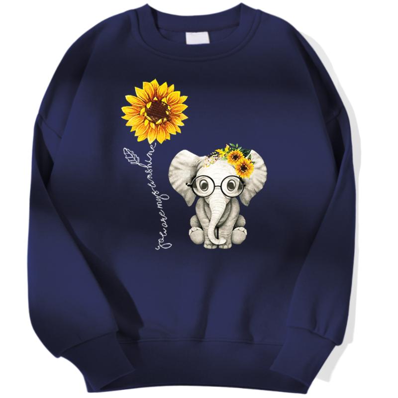 

Women' Hoodies & Sweatshirts Sunflower Elephant Gift Friend Print Hoody Creative Casual Woman Fleece Warm Autumn Fashion Funny Hoodie Women, Random