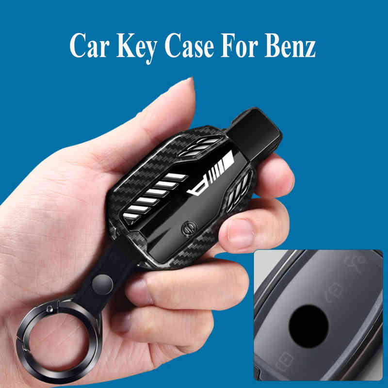

Zinc Alloy Carbon Fiber Car Key Case Cover Keychain For Mercedes AMG A B C E S Class W204 W205 W212 W213 W176 GLC CLA W177, Green