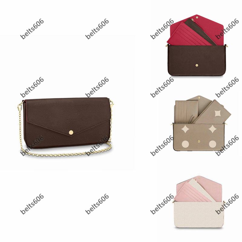 

Ladies Designer Wallets Shoulder Bags M80695 Women Three-piece suit lady fashion Crossbody Bag large capacity cross body Classic street pattern plaid flowers Chain, Extra cost ship nothing