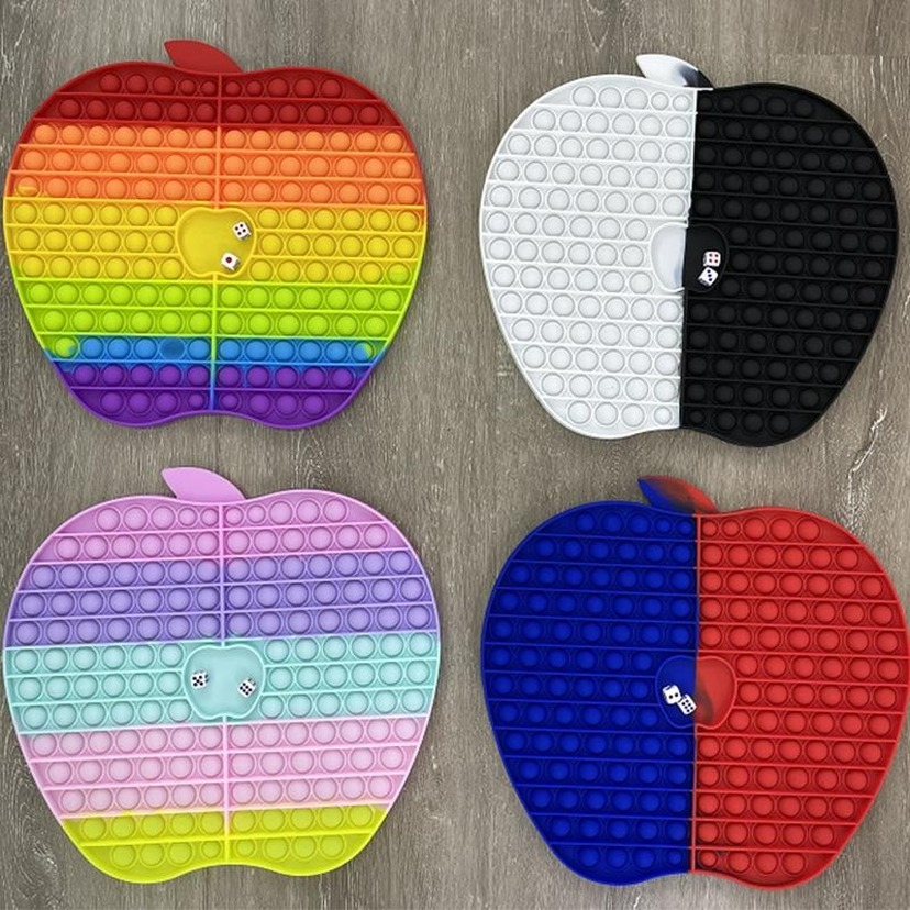 

Big Apple 30cm Push it Fidget Toys Giant Finger Bubbles Sensory Silicone Board Kids Fingers Fun Squeezy Squeeze Desk Toy DHL