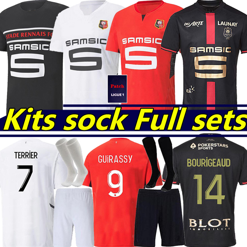 

21/22/23 Stade Rennais Soccer Jerseys SULEMANA DOKU 2022 2023 Rennes fans player version BOURIGEAUD GUIRASSY TRUFFERT TERRIER TAIT Kits sock Full sets Football Shirt, 21-22 home