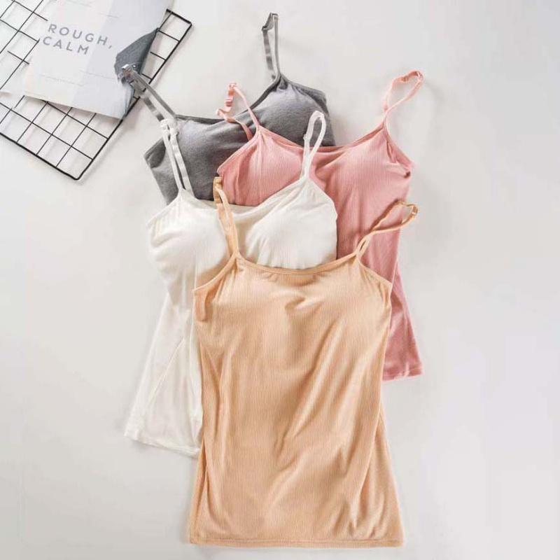 

Women's Shapers Women Padded Bras Adjustable Strap Camis Fashion Ladies Casual Tank Tops