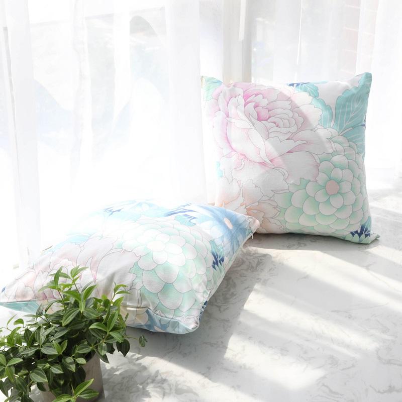 

Cushion/Decorative Pillow 45x45cm Living Room Decoration Flower Geometric Cotton Polyester Cushion Cover For Sofa Home Floral Pillowcase, Cotton linen