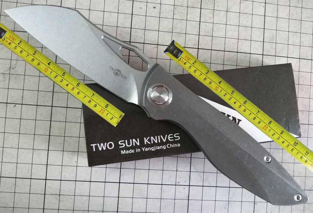 

TwoSun Knives Outdoor 14C28N TC4 Titanium Front Open Pocket Knife TS270