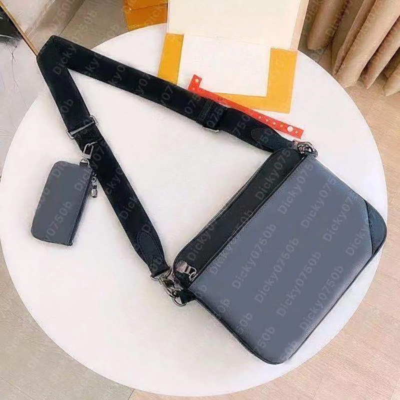 

Luxurys men satchel messenger bag man cross body Genuine leather designers bags three piece set fashion shoulder handbag mini package Plaid crossbody Sacoche, Ribbon(not for sale separately)